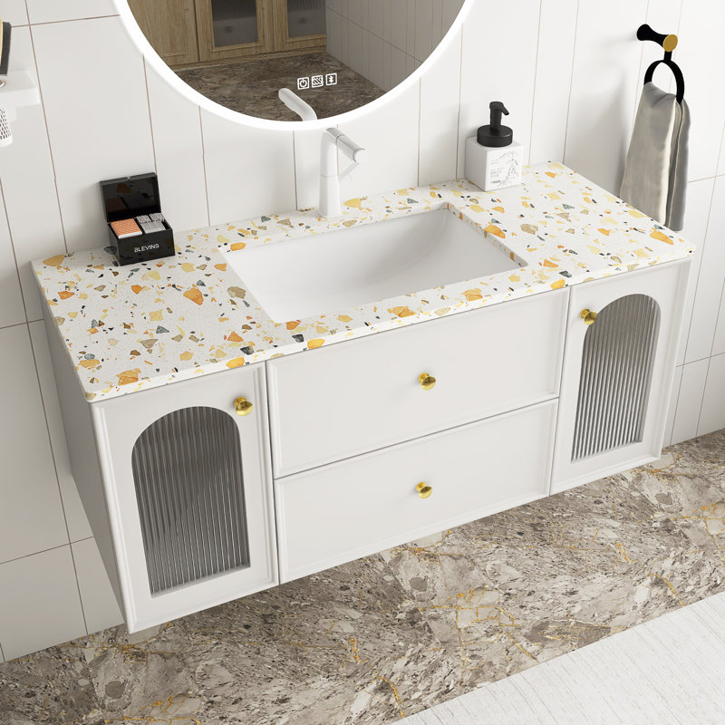 Ensemble de meuble-lavabo simple 48 po avec plateau en terrazzo Eugonda