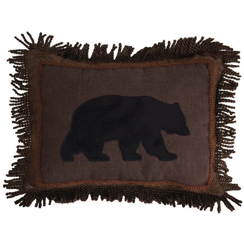 Coussin décoratif en similicuir Bear Bear Fringe