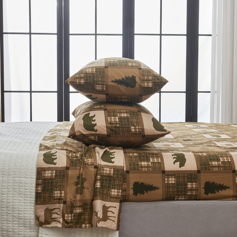 Ultra Soft Lodge Printed Microfiber Sheet Set, King, Stonehurst