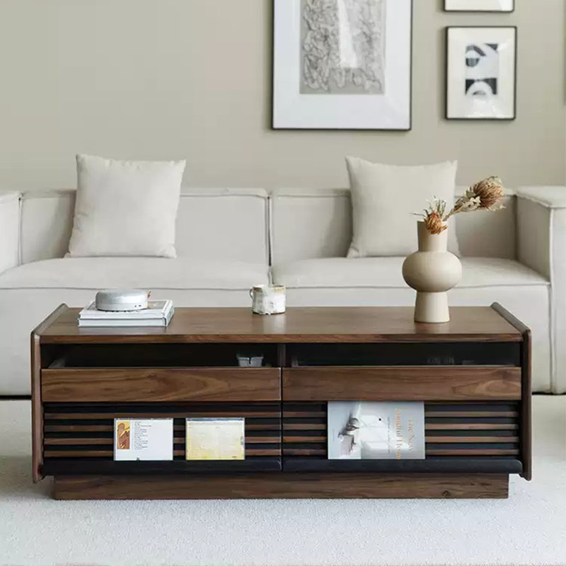 Open storage coffee table, 17.71" H x 55.11" L x 25.59" W