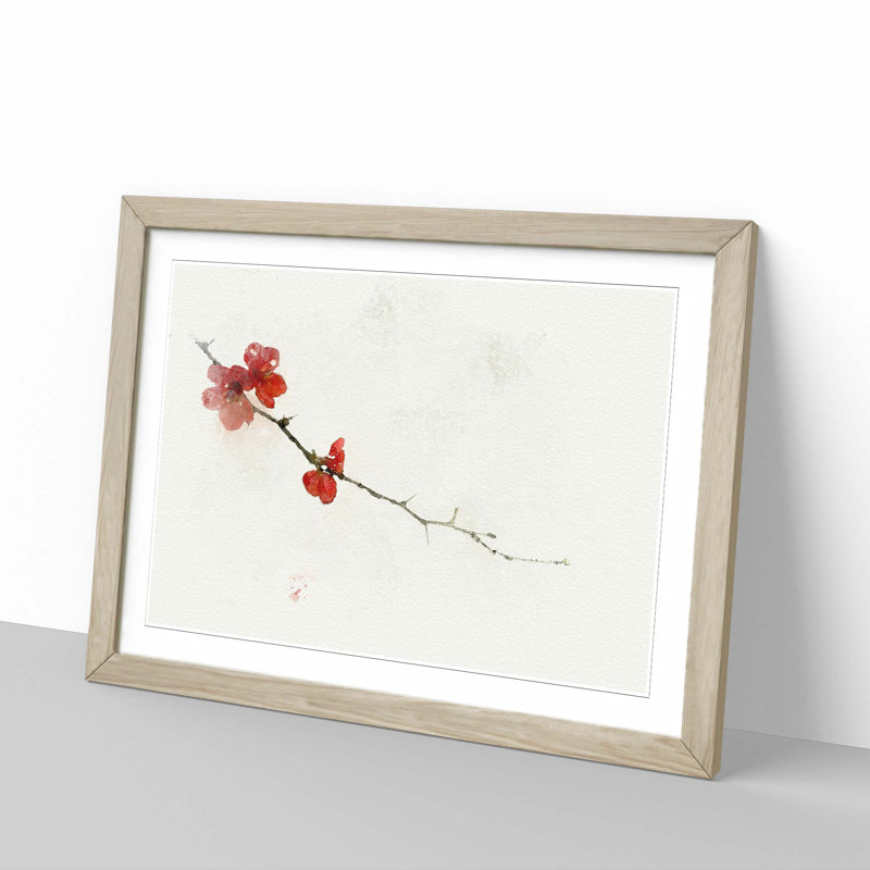 Pink Petal Falling - Framed Print, 50cm H x 76cm W x 2cm D, Oak