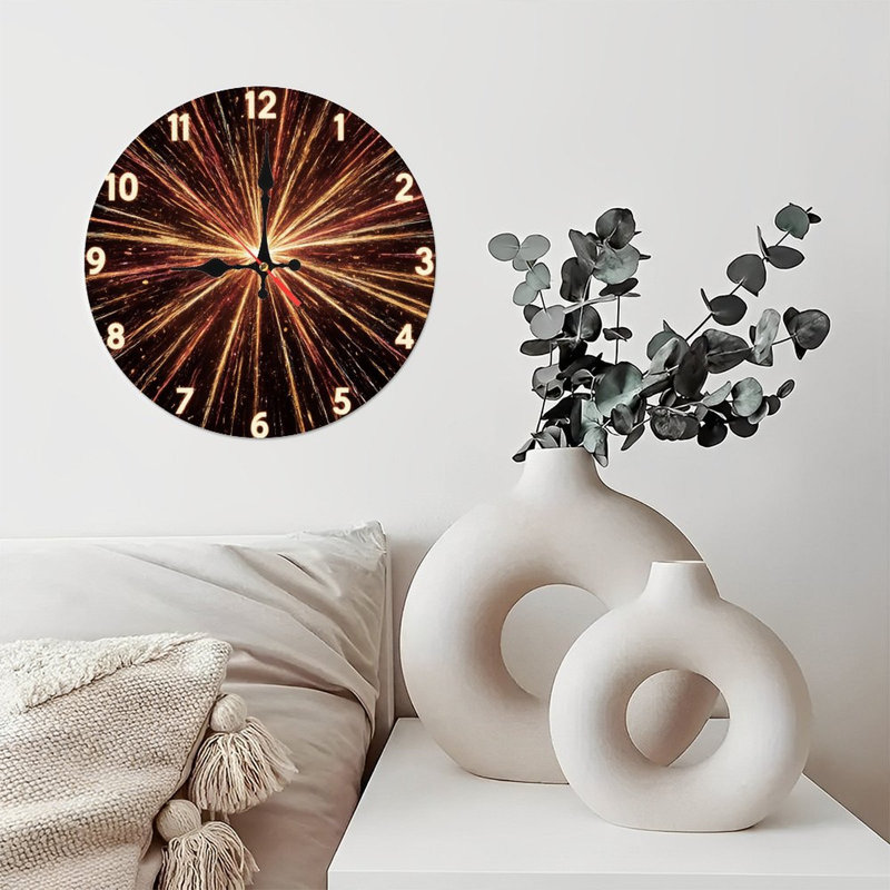 Horloge avec feux d'artifice