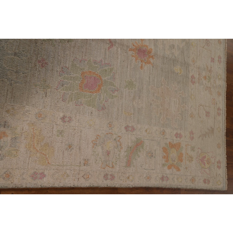 Tapis oriental beige en laine noué à la main 4 pi 11 po x 6 pi 10 po