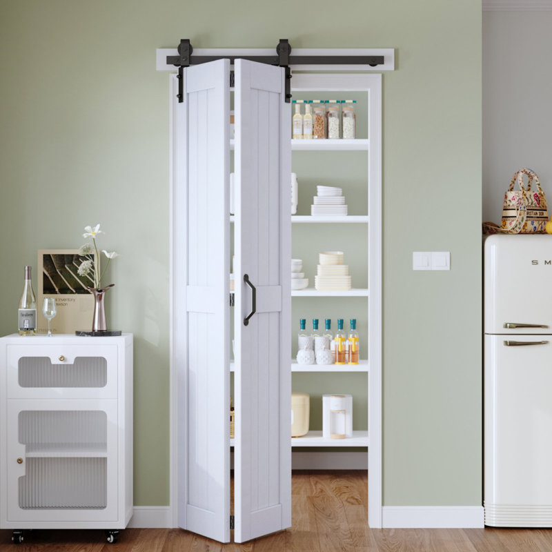 Porte pliante à panneaux en bois manufacturé avec quincaillerie d'installation, 42 po x 84 po, 2