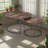 Oryan Frame Nesting Tables Set - 2-Tier Storage End Tables, Space Saving-504316313-504316294
