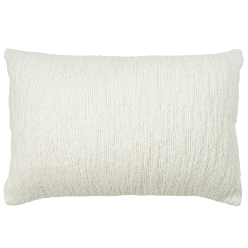 Textured Cotton Throw Pillow, White