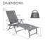 Chaise longue d'extérieur Kozyard en aluminium, inclinable et réglable, avec porte-gobelet, résistante aux intempéries, idéale pour la piscine, le balcon ou le jardin. Montage facile. Couleur : gris.-1006755709