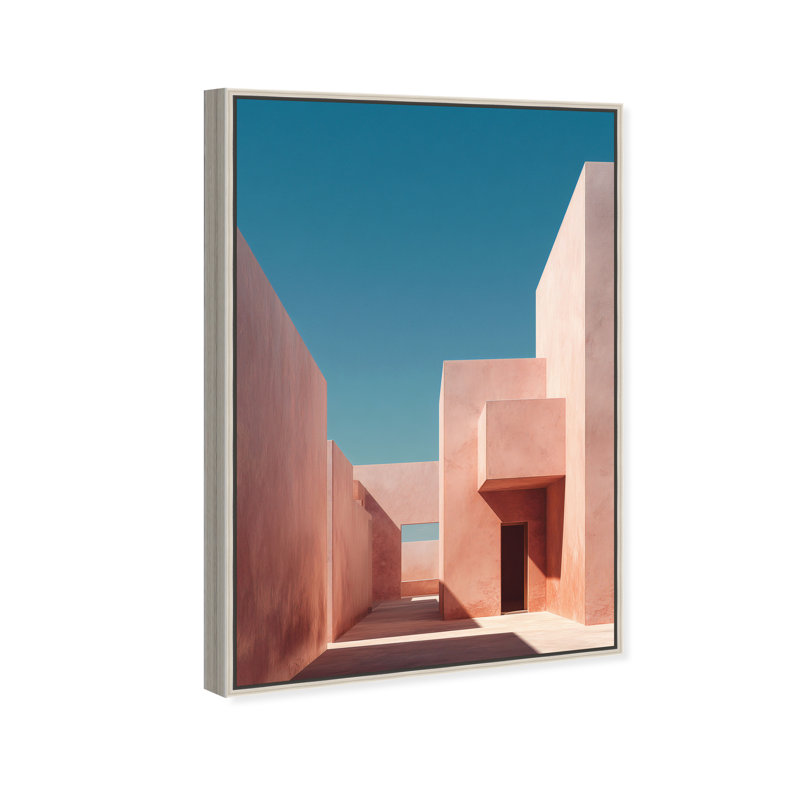 Structured Pink II Print by Oliver Gal, 31"H x 21"W, Silver Floater Frame