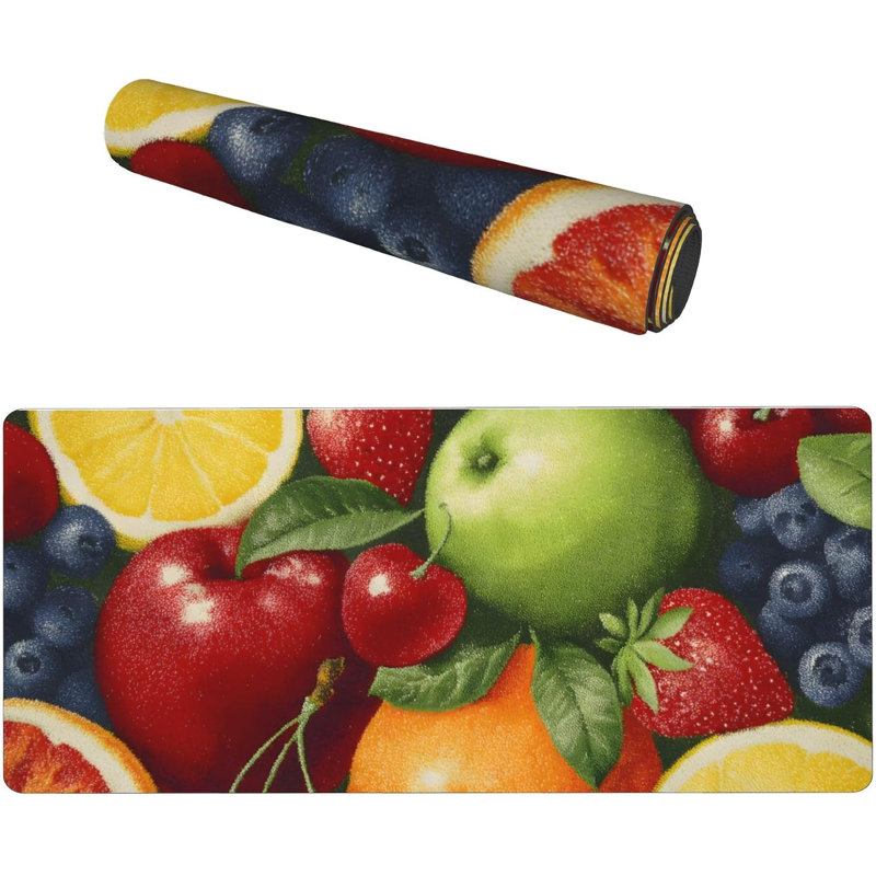 Tapis de souris aux fraises Fruits, tapis de bureau étendu, décor de bureau festif, 40 x 80 cm