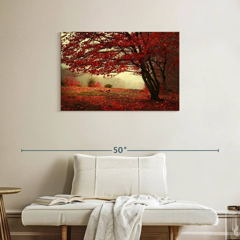 Harnek arbre rouge automne, H 24 po x l 36 po