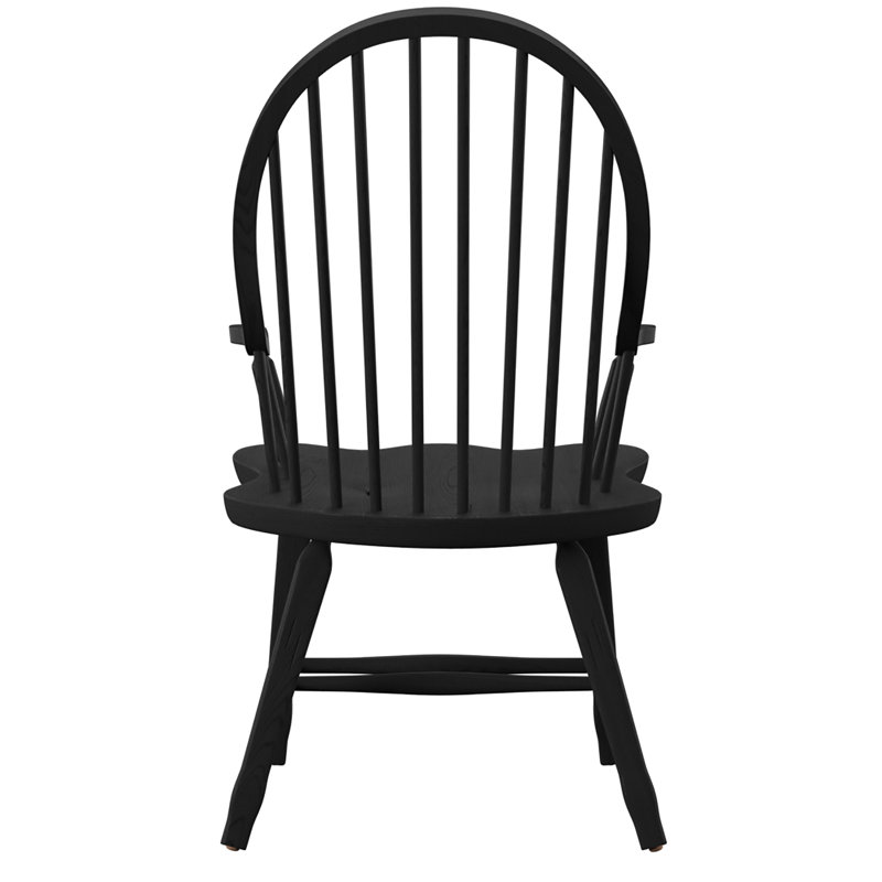 Makira Windsor Back Arm Chair, Black
