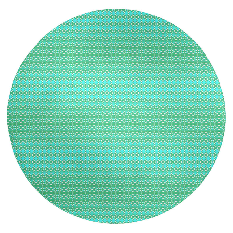 Chenille Geometric Indoor Rug, Round 5'