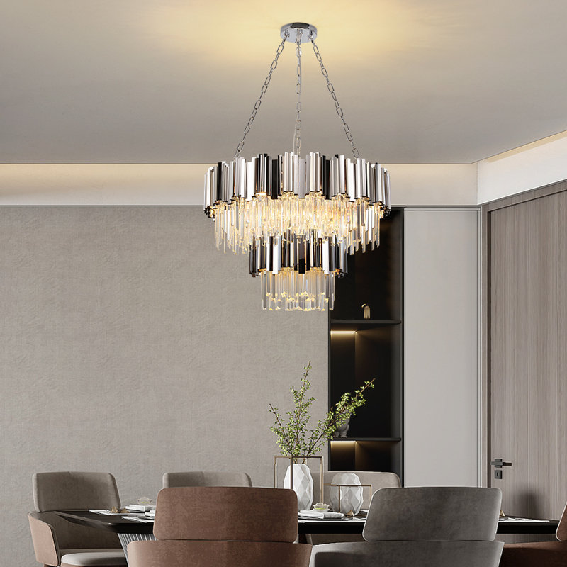 Lustre moderne en cristal à double couche K9