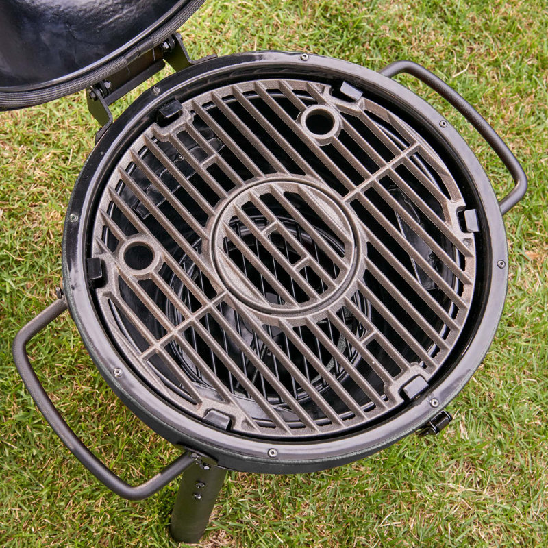 Char-Griller Akorn Jr. Kamado Charcoal Grill, Black
