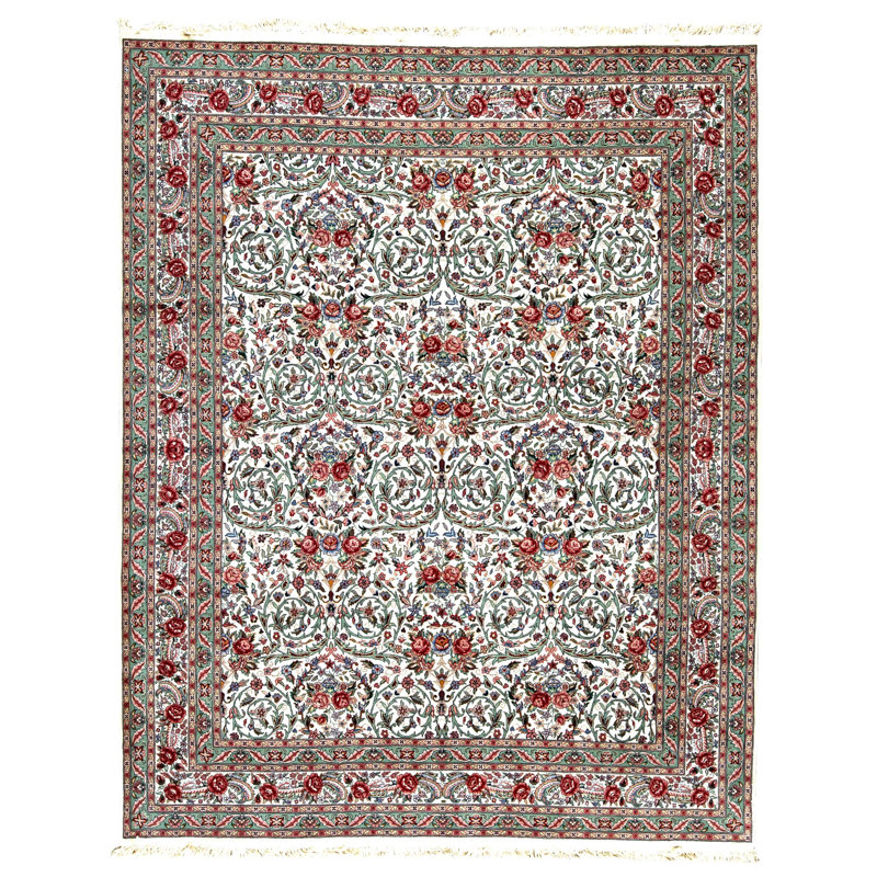 Tapis rectangulaire en laine noué à la main