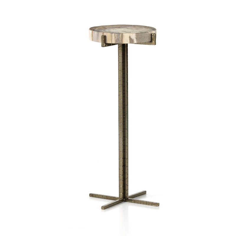 Jonty Solid Wood End Table, Light Petrified Wood