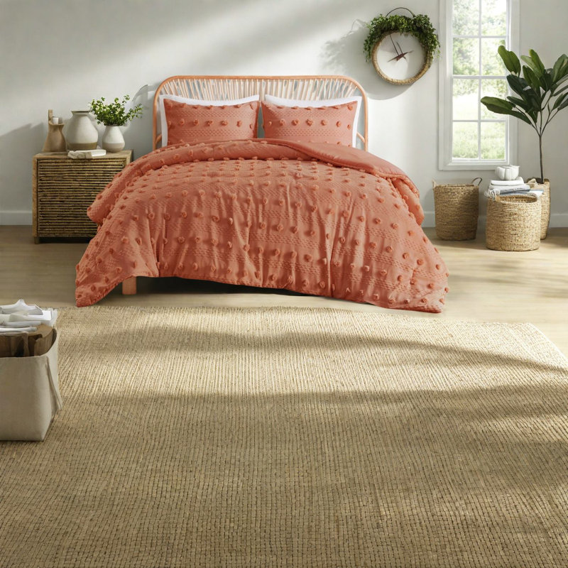 Comfortable Jacquard Bedding Set, Hypoallergenic Polyester, Rustic Charm, Home Refresh