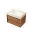 Meuble-lavabo suspendu de 76 cm (30 po), rangement en contreplaqué rayé, 2 tiroirs, motif pierre frittée, lavabo encastré en céramique, couleur, système de fermeture amortie pour les tiroirs, E0, meuble-lavabo et lavabo faciles à installer, armoire.