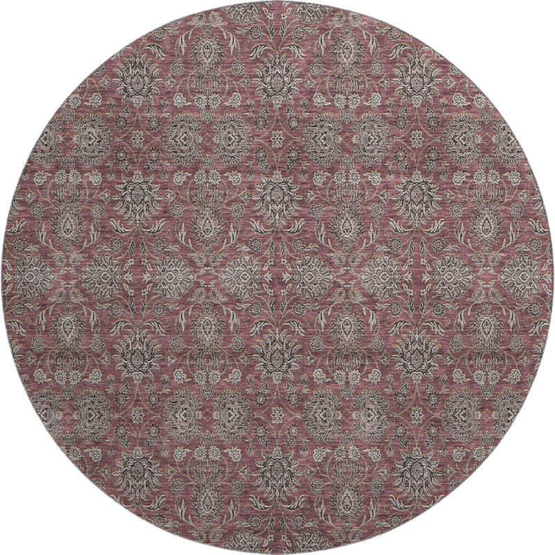 Tapis Prlot Merlot de qualité supérieure lavable à la machine, Rond 8 pi