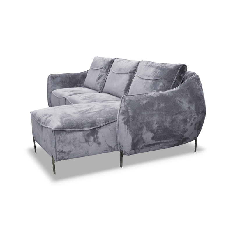 Adly 3 Seater Fabric Sofa & Chaise, Left Hand Facing, Grey