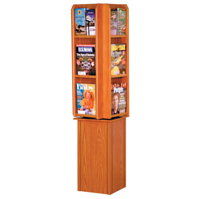 Wooden Mallet 61.5'' H Rotating Pamplet Rack
