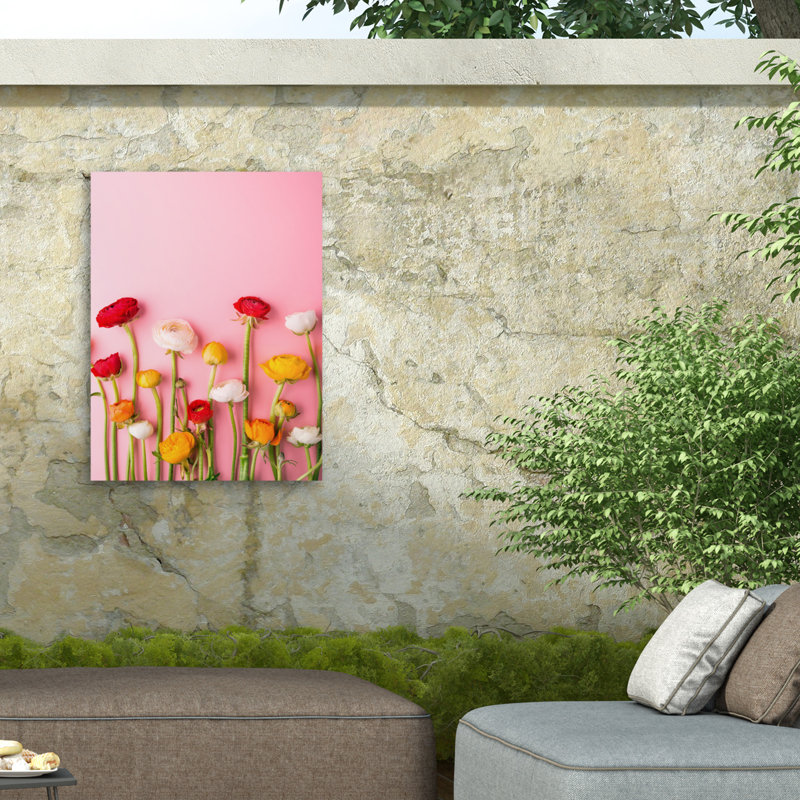 Incado Vibrant Ranunculus Outdoor  Canvas, H 14 po x l 19 po