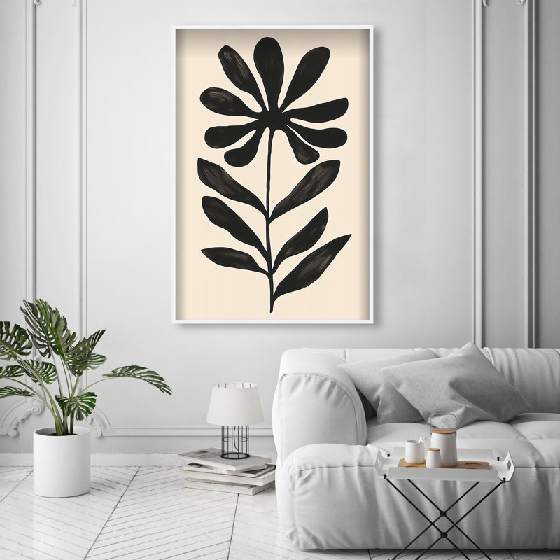 Oliver Gal Fronds of Nightfall II Abstract - Luxury Shadowbox Framed Wall Art, 55.5" H x 37.5" W, White