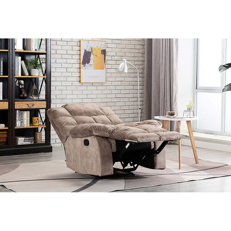 Fauteuil inclinable Arshia, Velours brun clair