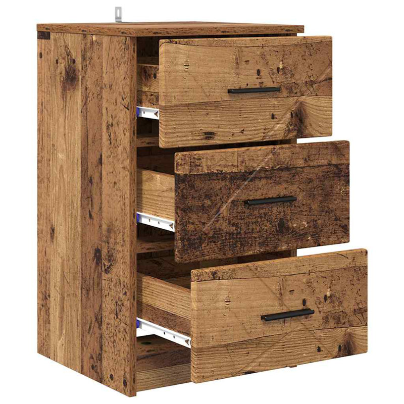 38cm W Manufactured Wood Bedside Table, Old Wood