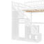 Lit mezzanine double avec bureau intégré, tiroirs de rangement et éclairage DEL-2130710567