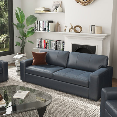 Ebern Designs Espinoza Leather Upholstered 3-Piece Living Room Set, Sofa And 2 Cutler Chairs