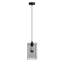 Ajla Black Single Frame Style Industrial Pendant with Glass Shade