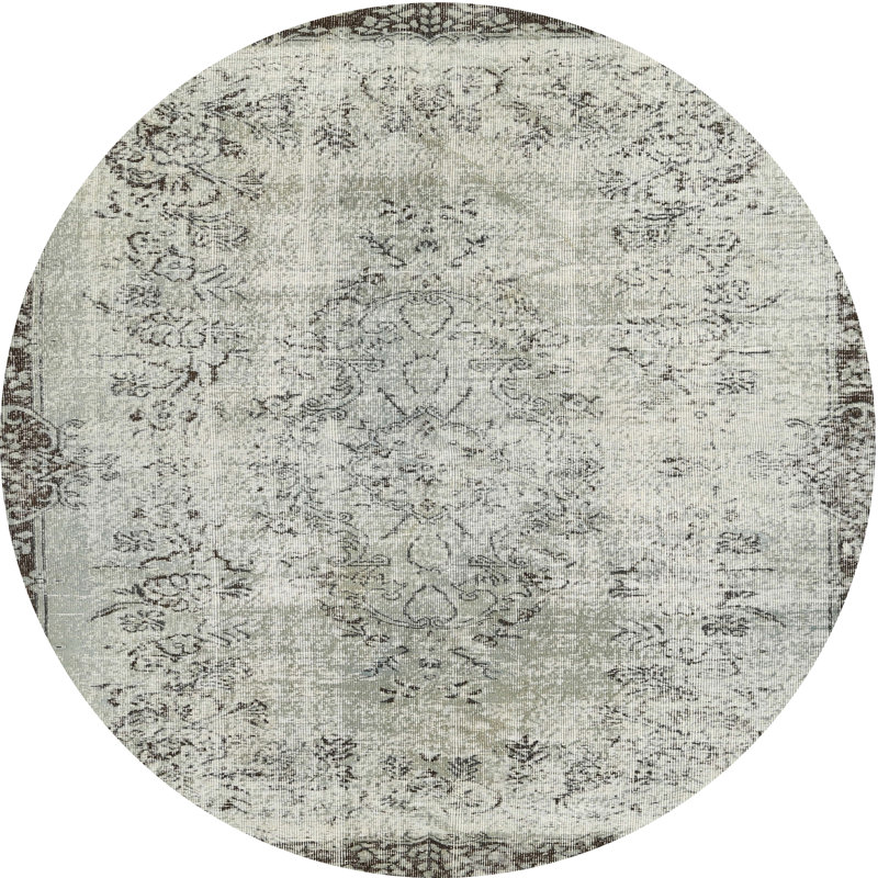 Tapis contemporain gris, Rond 4 pi