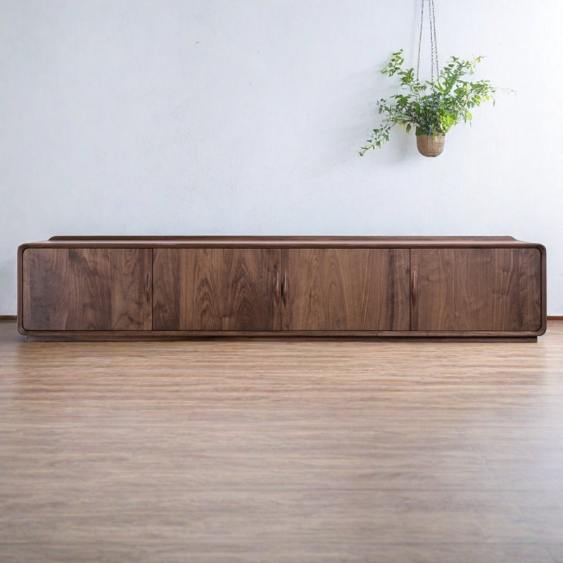 Meuble télé de salon en noyer noir, 78.7"