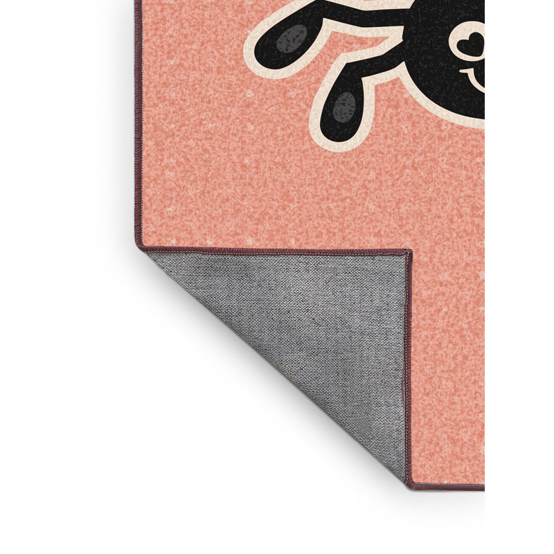 Machine Washable Norridge Halloween Modern & Contemporary Abstract Rug in Pink – Rose Binding, 8x12