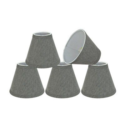 Abat-jour en tissu à candélabre empire H 5 po (attache) en gris