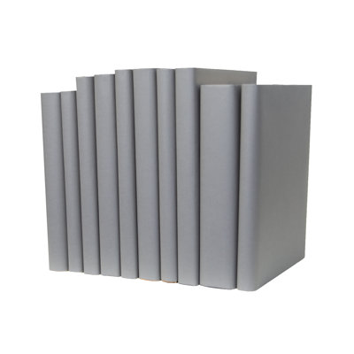 Decorative Books - Slate Oversized Paper Wrapped Book Bundle - 1 Foot of Grey Books