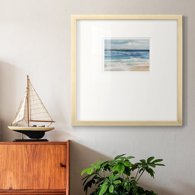Vagues de l'océan I, H 17 po x l 17 po x P 1,25 po, Papier encadré brun