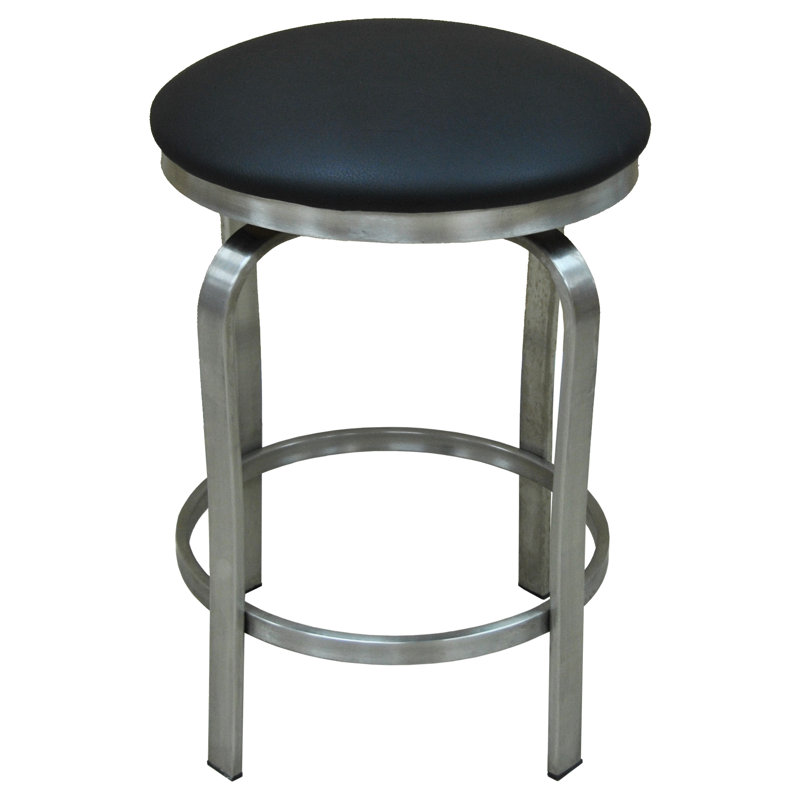 Swivel Upholstered Faux Leather Counter Stool