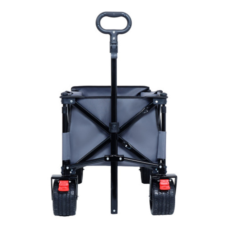 Chariot utilitaire pliable avec hayon rallongé, chariot de rallonge extra long de 300 L, chariot de plage pliable robuste de 400 lb, grandes roues tout-terrain, gris