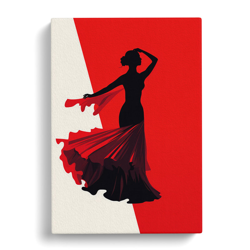Flamenco Dancer Minimalism No.3 - Wrapped Canvas, 76cm H x 50cm W x 3cm D