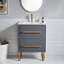 Meuble-lavabo simple 24 po à 2 tiroirs avec plateau en céramique 24 po