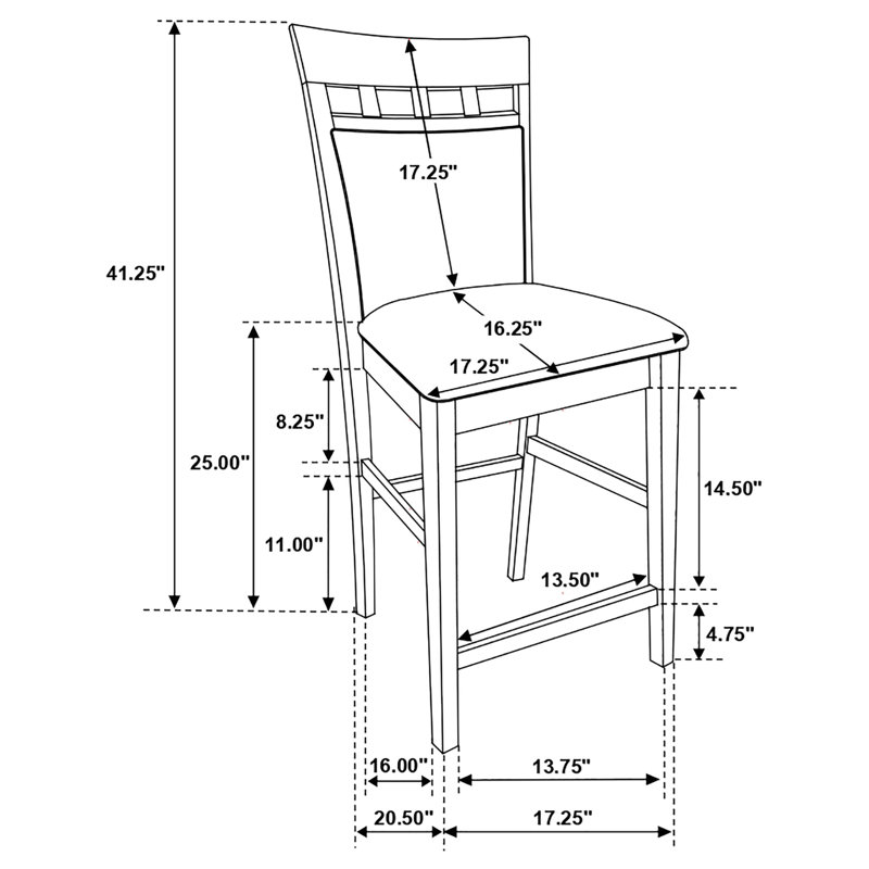 Sylinda 9-piece Square Counter Height Dining Set Cappuccino, 9 Pieces: Table, 8 Chairs
