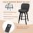 MINCETA 360° Swivel Bar Stools Set of 2, 26 Inch Counter Height Bar Stool with Shell Backrest, PU Leather Upholstered Bar Chair with with Footrest, for Kitchen Island, Home Bar, Dark Gray-1176753371