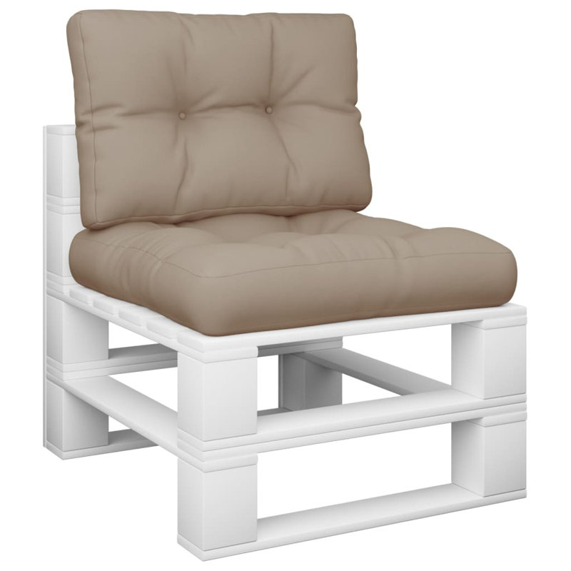 vidaXL Pallet Cushions 2 pcs Taupe Fabric, Taupe, 23.6" x 23.6" x 4.7"