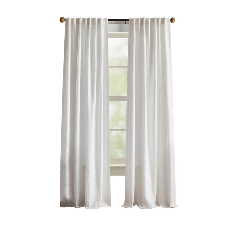 DKNY Murray 50in x 84in Curtain Panel Pair White, 50" W x 84" L