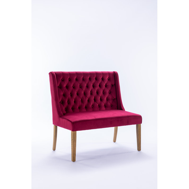 Mairead Upholstered Bench, 98cm H x 100cm W x 66 cm D, Ruby