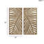 Décoration murale bicolore Birch Palms, de 2 pièces en bois contrasté avec feuille
