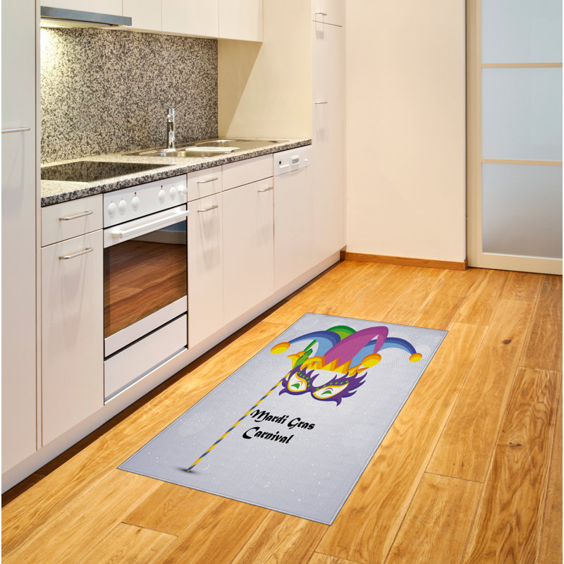 Mardi Gras High Density Long Fiber Poly Threads Decorative Area Rug Carpet, Rectangle 2'7" x 5'