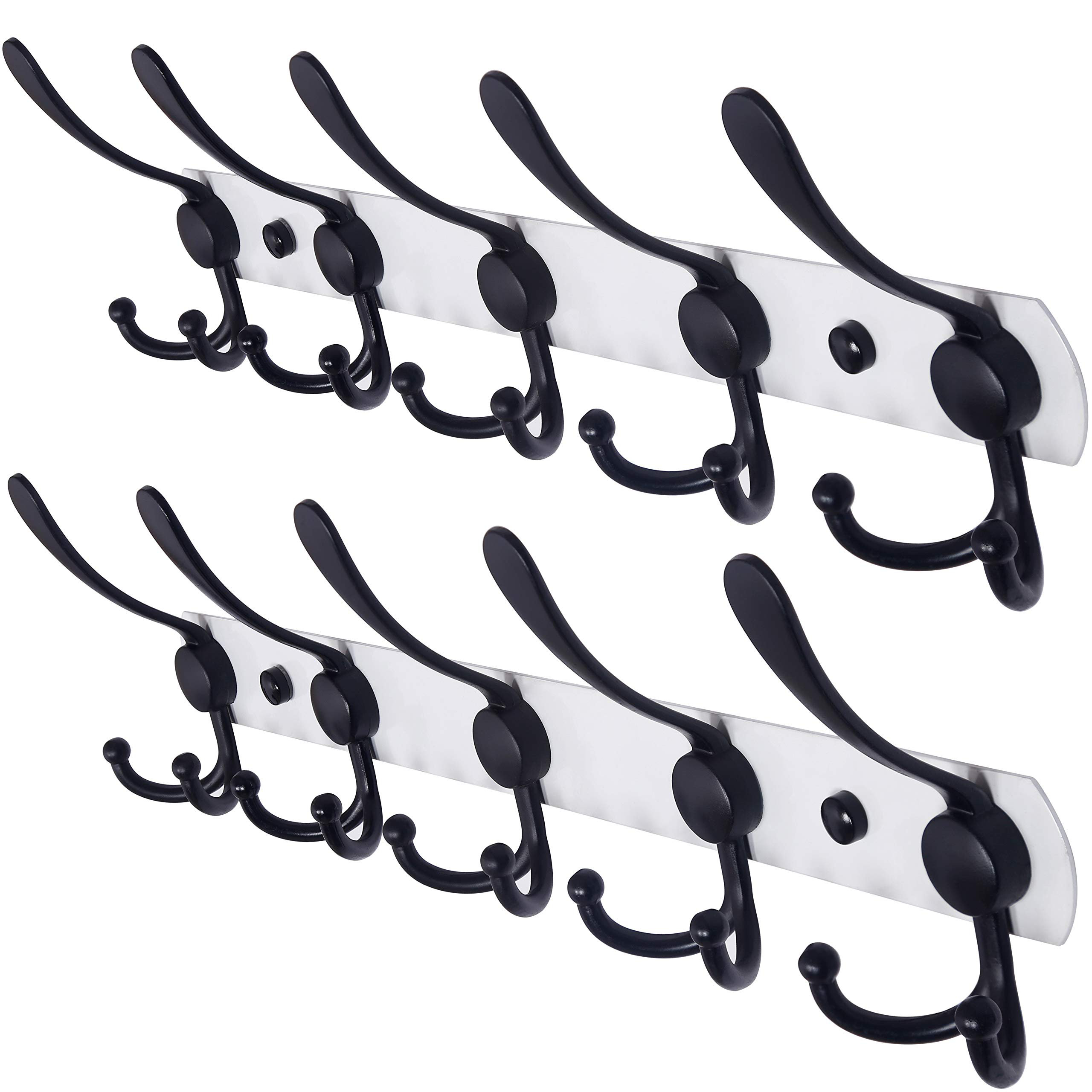 Lark Manor™ Wall Mounted Coat Rack, 5 Tri Hooks, Heavy Duty, Stainless ...